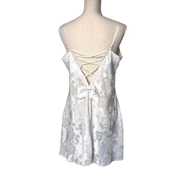 Vintage Victoria’s Secret White Satin Floral Slip Dress Bridal Y2K Honeymoon - Picture 2 of 7